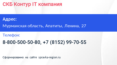 СКБ Контур IT компания - визитка