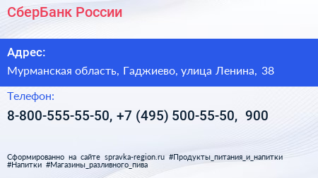 СберБанк России - визитка