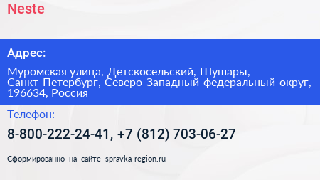 Neste - визитка