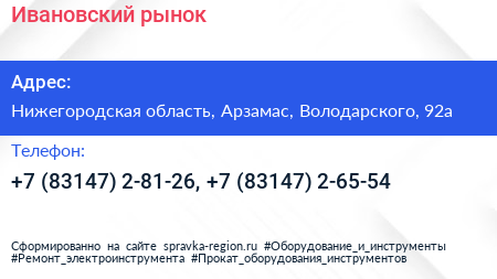 Ивановский рынок - визитка