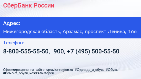 СберБанк России - визитка