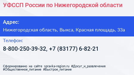 УФССП России по Нижегородской области - визитка