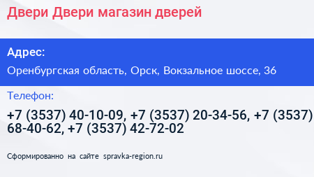 Двери Двери магазин дверей - визитка