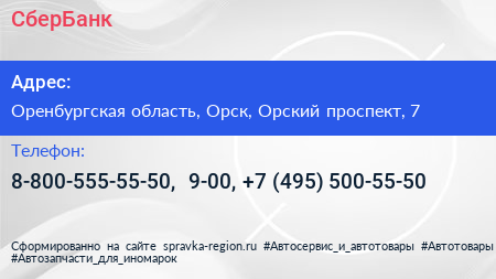 СберБанк - визитка