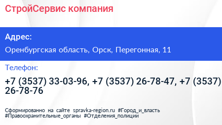 СтройСервис компания - визитка