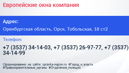 Европейские окна компания - визитка