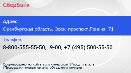 СберБанк - визитка