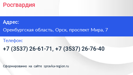 Росгвардия - визитка