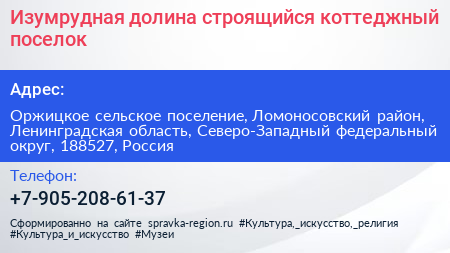 Изумрудная долина строящийся коттеджный поселок - визитка
