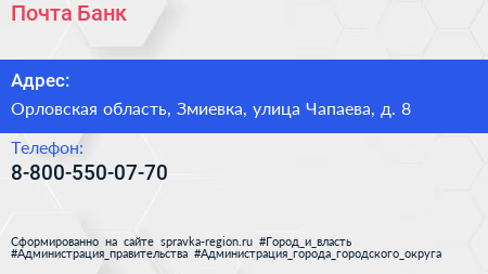 Нажмите, чтобы скачать визитку Почта Банк - визитка