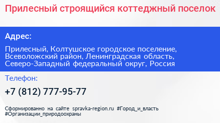 Прилесный строящийся коттеджный поселок - визитка