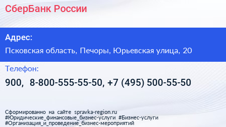 СберБанк России - визитка