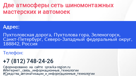 Две атмосферы сеть шиномонтажных мастерских и автомоек - визитка
