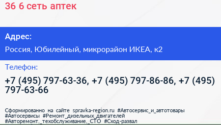 36 6 сеть аптек - визитка