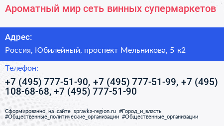 Ароматный мир сеть винных супермаркетов - визитка