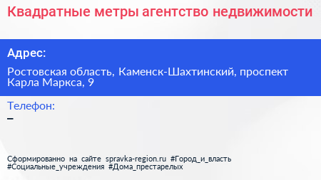 Квадратные метры агентство недвижимости - визитка