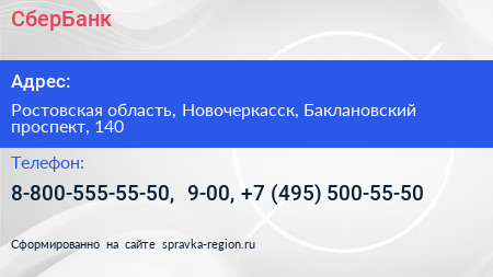 СберБанк - визитка