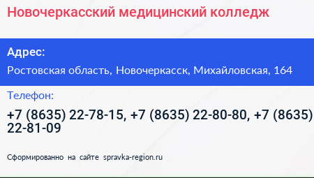 Новочеркасский медицинский колледж - визитка