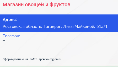 Магазин овощей и фруктов - визитка