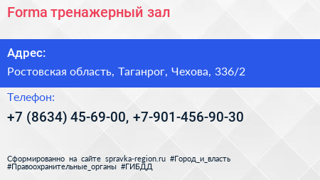 Forma тренажерный зал - визитка