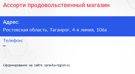 Нажмите, чтобы скачать визитку Ассорти продовольственный магазин - визитка