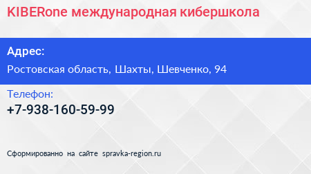Нажмите, чтобы скачать визитку KIBERone международная кибершкола - визитка
