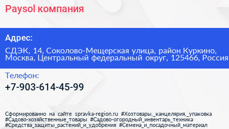 Paysol компания - визитка