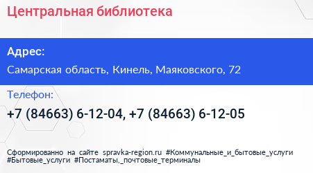 Центральная библиотека - визитка