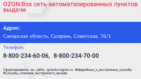 OZON Box сеть автоматизированных пунктов выдачи - визитка