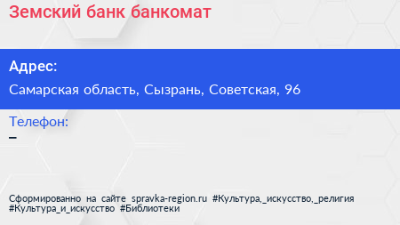 Нажмите, чтобы скачать визитку Земский банк банкомат - визитка