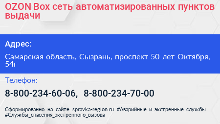 OZON Box сеть автоматизированных пунктов выдачи - визитка
