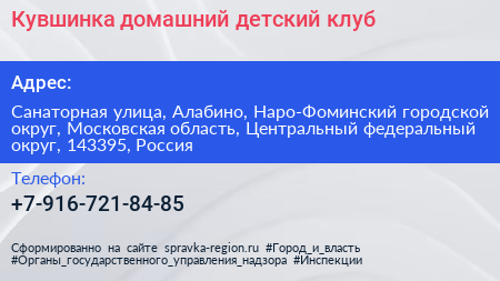 Кувшинка домашний детский клуб - визитка