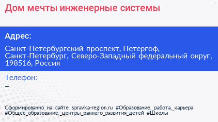 Дом мечты инженерные системы - визитка