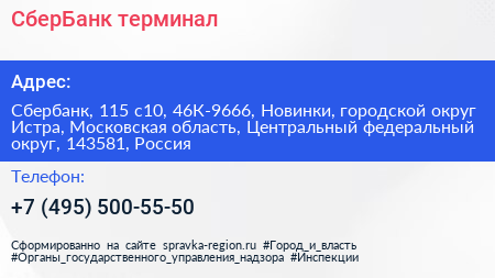 СберБанк терминал - визитка