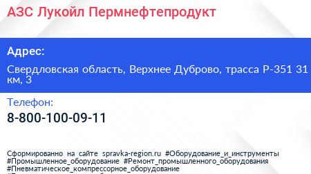 АЗС Лукойл Пермнефтепродукт - визитка
