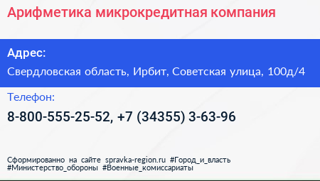 Арифметика микрокредитная компания - визитка