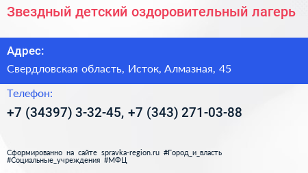 Звездный детский оздоровительный лагерь - визитка