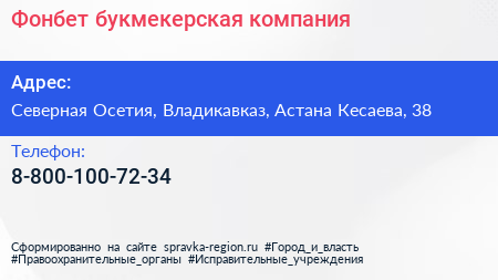 Нажмите, чтобы скачать визитку Фонбет букмекерская компания - визитка