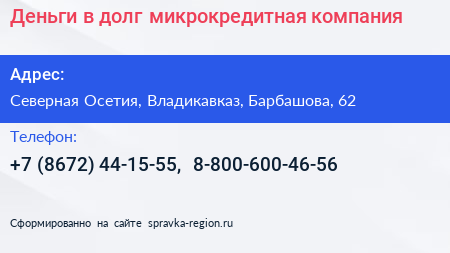 Деньги в долг микрокредитная компания - визитка