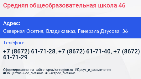 Средняя общеобразовательная школа 46 - визитка