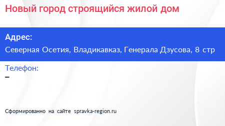 Новый город строящийся жилой дом - визитка