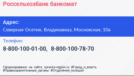 Нажмите, чтобы скачать визитку Россельхозбанк банкомат - визитка