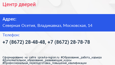 Центр дверей - визитка