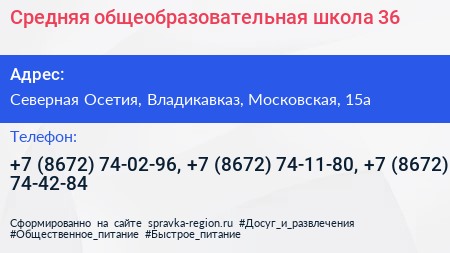 Средняя общеобразовательная школа 36 - визитка