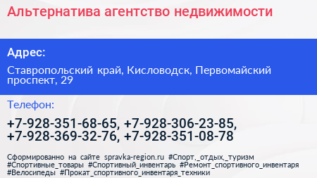Альтернатива агентство недвижимости - визитка