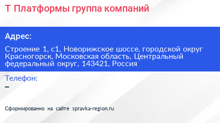 Т Платформы группа компаний - визитка