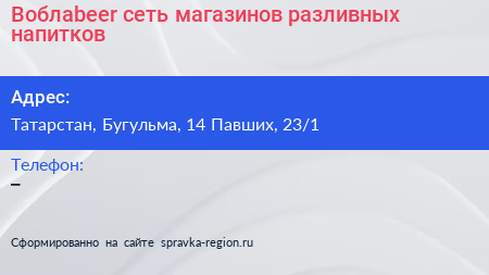 Воблаbeer сеть магазинов разливных напитков - визитка
