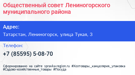 Общественный совет Лениногорского муниципального района - визитка