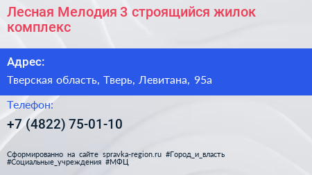 Лесная Мелодия 3 строящийся жилок комплекс - визитка