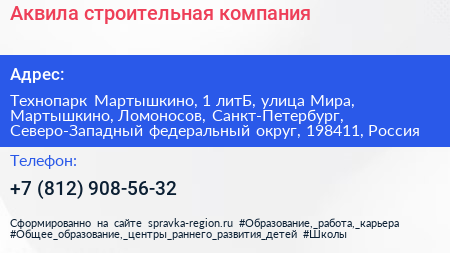 Аквила строительная компания - визитка